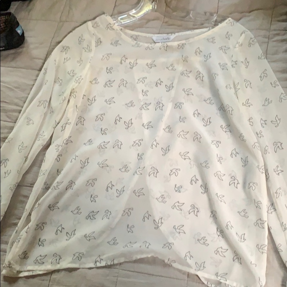 Cute Long Sleeve Blouse with Split Back Detail